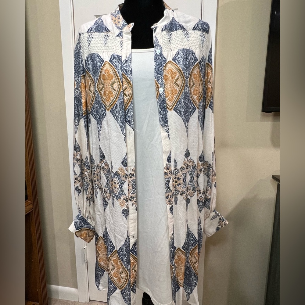 Bobeau long sleeve duster